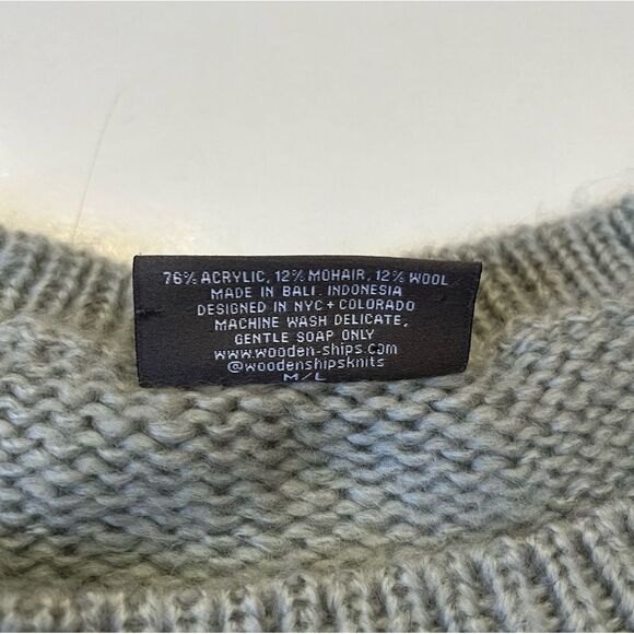 Wooden Ships GREY Knit Snowflake Knit M/L - Picture 7 of 10